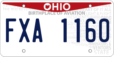 OH license plate FXA1160