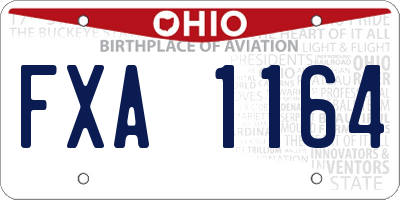 OH license plate FXA1164