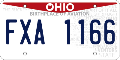 OH license plate FXA1166
