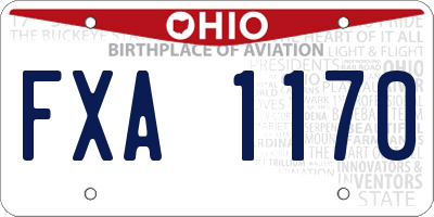 OH license plate FXA1170