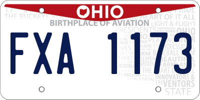OH license plate FXA1173