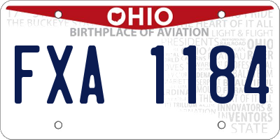 OH license plate FXA1184