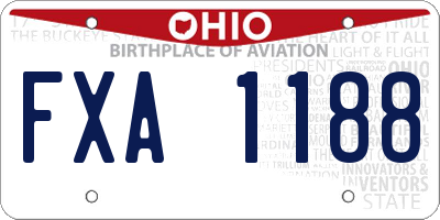 OH license plate FXA1188