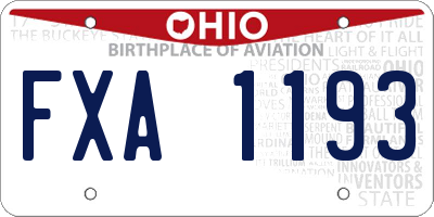 OH license plate FXA1193