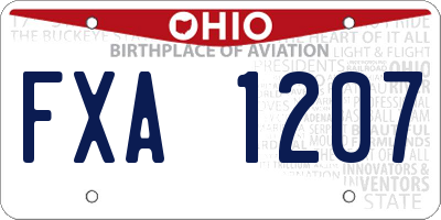 OH license plate FXA1207