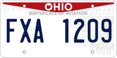 OH license plate FXA1209