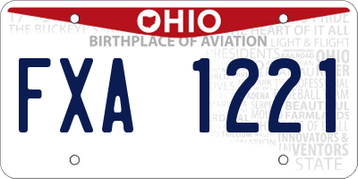 OH license plate FXA1221