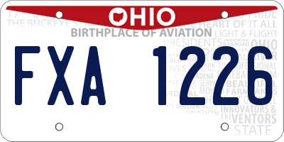 OH license plate FXA1226