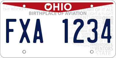 OH license plate FXA1234