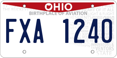 OH license plate FXA1240