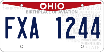 OH license plate FXA1244