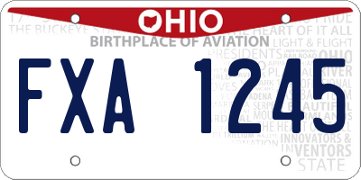 OH license plate FXA1245