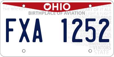 OH license plate FXA1252