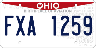 OH license plate FXA1259