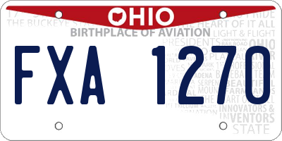 OH license plate FXA1270
