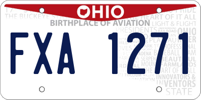 OH license plate FXA1271