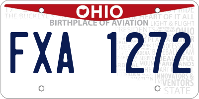 OH license plate FXA1272