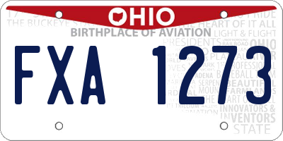 OH license plate FXA1273