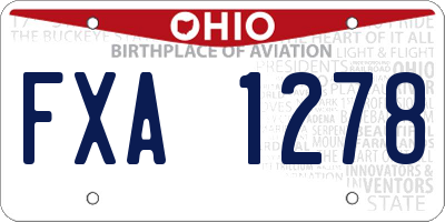 OH license plate FXA1278