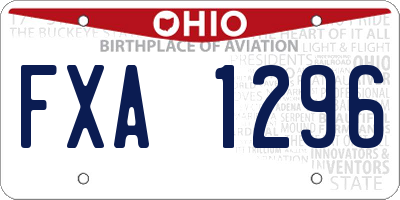 OH license plate FXA1296