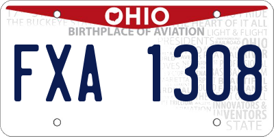OH license plate FXA1308