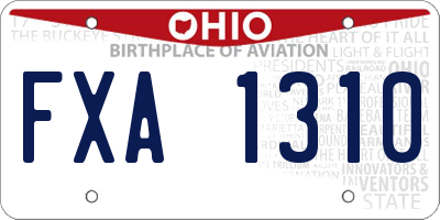 OH license plate FXA1310