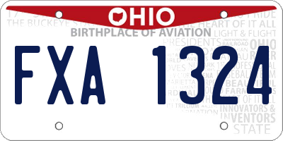 OH license plate FXA1324