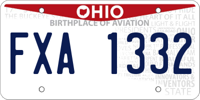 OH license plate FXA1332