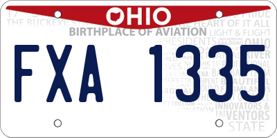OH license plate FXA1335