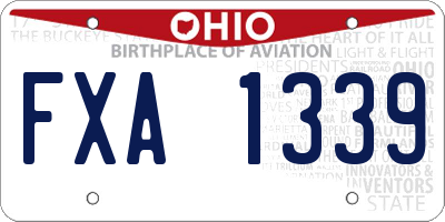 OH license plate FXA1339
