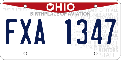 OH license plate FXA1347