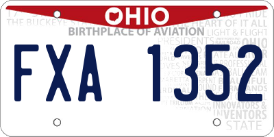 OH license plate FXA1352