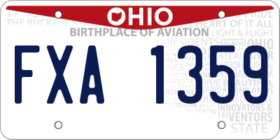 OH license plate FXA1359