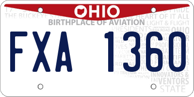 OH license plate FXA1360