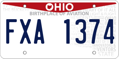 OH license plate FXA1374