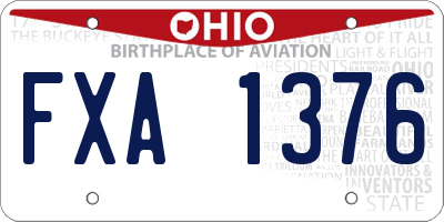 OH license plate FXA1376