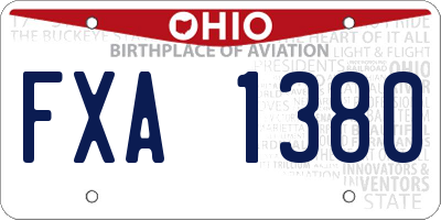 OH license plate FXA1380