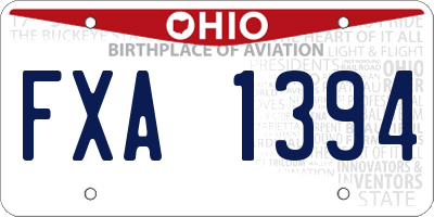 OH license plate FXA1394