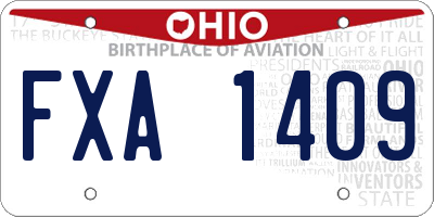 OH license plate FXA1409