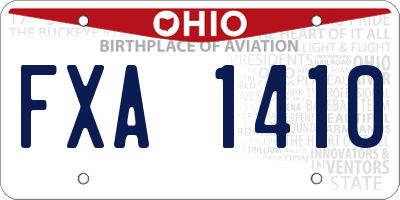 OH license plate FXA1410
