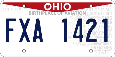 OH license plate FXA1421