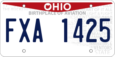 OH license plate FXA1425