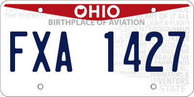 OH license plate FXA1427