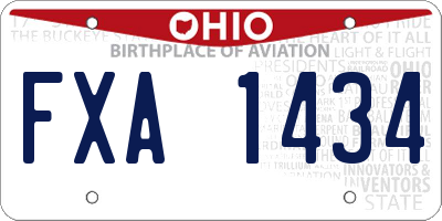 OH license plate FXA1434