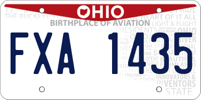 OH license plate FXA1435