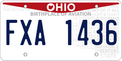 OH license plate FXA1436