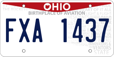 OH license plate FXA1437