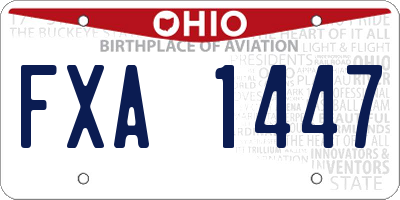 OH license plate FXA1447