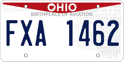 OH license plate FXA1462