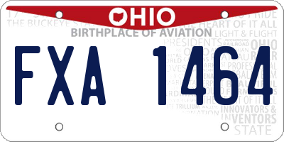OH license plate FXA1464